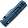 Vosteed Vombat (VOSA4108) 2.92" M390 Satin Clip Point Plain Blade, Blue Aluminum Handle, Crossbar Lock