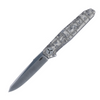 Columbia River Knife and Tool Facet (K253TM390) 3.50" M390 Satin Drop Point Plain Blade, Titanium Handle
