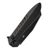 KANSEPT Kosame- Flipper/Button Lock, Black Titanium with Copper Carbon Fiber Inlay (3.37" 154CM Blackwashed Wharncliffe Blade) with EI Spade Design-T1093F3