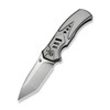 WE Knives Zentron Flipper Knife (WE24094-2) 3.48" Satin Bohler M390 Blade, Gray/Satin 6AL4V Titanium Handle, Button Lock