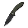 CIVIVI Faeger Flipper/Thumb Stud/Button Lock Knife, Milled OD Green G10 Handles (2.98" Black Stonewashed- Drop Point 14C28N Blade) Reversible Clip, C24031-2