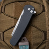 Pro-Tech Malibu Button Lock Flipper (5401-AW) - 3.5" CPM-MagnaCut AcidWash Reverse Tanto Blade, Smooth Black Aluminum Handle with Black DLC Deep Carry Clip
