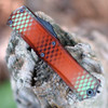 Microtech Hera II Mini 1702M-10RX51S orange X-51 aluminum slab — 0.35 in thin, double-action thumb slide, tip-down right carry