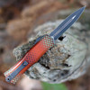 Microtech Hera II Mini 1702M-10RX51S M390MK bayonet — black stonewash, flat grind, 2.95 in, 0.09 in thin, plain edge OTF blade