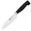 Henckels Zwilling Twin Four Star II Black Poly - 5.5" Satin Stainless Steel Hollow Edge Santoku Knife (HK21400)
