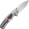 WE Knife Co. Corwyn Frame Lock Folding Knife —Polished Bead Blast Titanium + Lava Flow Fat Carbon Fiber, 3.7" Satin Blade