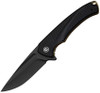 Civivi Voidflare (CIVC24040-1) 2.92" 14C28N Black Drop Point Plain Blade, Black G-10 Handle Gold Liners