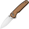 Civivi Mini Shakan (CIVC20052F-3) 2.48" Nitro-V Satin Drop Point Plain Blade, Brown Ripple Aluminum Handle