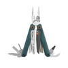 "Leatherman Wave Alpha Cascadia multi-tool with black oxide MagnaCut blade and green G10 handles fully opened showing 16 tools"
