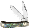 Rough Ryder Nature’s Treasure Tiny Trapper RR2659 – 440A Clip & Spey Blades, Abalone Handle