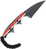 CRKT Minimalist 2385G profile view showing 1.98 inch D2 Wharncliffe blade and multi-colored G-10 handle with finger grooves.