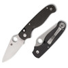 Spyderco Buttonup C275CFP satin clip point blade and carbon fiber laminate handle