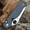 Spyderco Buttonup C275CFP satin clip point blade and carbon fiber laminate handle