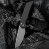 Pro-Tech Mordax button lock knife with 3.6 inch acid wash 20CV blade open view
