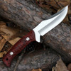 Bowie-style fixed blade Muela Lakhota with brown grained leather sheath