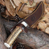 Muela DP-10A fixed blade hunting knife with premium brown leather sheath