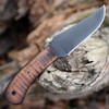 Winkler Knives Blue Ridge Hunter (WK004) 4" 80CrV2 Black Clip Point Plain Blade, Maple Wood Handle, Brown Leather Sheath