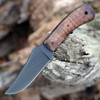 Winkler Knives Blue Ridge Hunter (WK004) 4" 80CrV2 Black Clip Point Plain Blade, Maple Wood Handle, Brown Leather Sheath