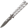 Bear & Son Butterfly Knife Damascus (BCSS15D) – 3.38" Damascus Blade, Stainless Handle