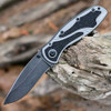 Kershaw Blur 1670BGBW assisted opening knife open showing the 3.4-inch BlackWash blade and Gray handle.