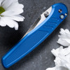 Pro-Tech Avalon PN1100LTD Blue automatic knife with satin Magnacut blade and knurled aluminum handle