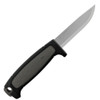 Front view of Mora Risberg fixed blade knife with Black and Gray handle