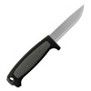 Front view of Mora Risberg Heavy Duty fixed blade knife with black handle