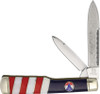 Rough Ryder Gunstock pocket knife mother of pearl patriotic handle front view