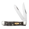 Front View: Case Tiny Trapper knife open clip and spey blades Tru-Sharp stainless