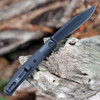 Boker Plus Modern Stockman 01BP0034 Nitro-V Scandi clip point blade — black titanium coating, 3.30 in, plain edge, low-angle bevel