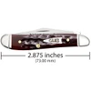 Closed View: Case 55234 Pocket Worn Mahogany Bone handle pocket knife closed with measurement