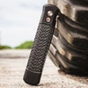Pro-Tech Godfather 926-LHBW LTD left-handed auto knife, battleworn jigged black handle, DLC blade closed