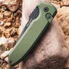 Pro-Tech Rockeye LG3103 automatic knife, smooth green aluminum handle, DLC black MagnaCut blade closed
