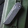 Pro-Tech Mordax MX106-NEXUS folding knife, Nexus textured black aluminum handle, DLC MagnaCut blade closed