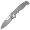 Demko AD20.5 DEM19285 Shark Lock, smooth gray titanium handle, stonewash CPM-3V Slicer Shark blade closed
