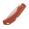 Gerber Forefront Hunt (1077129) shown open at a slight angle from above, highlighting the blade spine jimping and orange GFN handle texture against a white background.