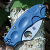 Spyderco Meerkat C64PCBL cobalt blue fiberglass-reinforced nylon FRN handle scales detail