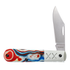 Case Crossroads XR Barlow 53164, 2.5" Stonewash S35VN Clip Point Blade, Red White and Blue Burl G-10 Handle, White G-10 Bolster, Made in USA
