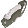 Cold Steel Spartan Lockback CS21STAA — CPM-S35VN serrated kukri, OD green G10 handle, lockback, Lynn Thompson signature etch