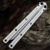 Squid Industries Krake Raken V3 Weehawk KRAKERAKEN WEEHAV3-SLV closed — silver textured 7075-T6511 aluminum channel handles, black hardware, AEB-L blade visible
