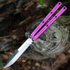 Squid Industries Krake Raken V3 Weehawk KRAKERAKEN WEEHAV3-PRP open — AEB-L satin weehawk blade, purple textured 7075-T6511 aluminum channel handles