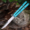 Squid Industries Krake Raken V3 Weehawk KRAKERAKEN WEEHAV3-TEL open — AEB-L satin weehawk blade, teal 7075-T6511 aluminum channel handles