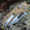 Microtech Mini Stitch RAM-LOK - 3.05" Bohler M390MK Stonewash Plain Edge Blade, Tan Frag Aluminum Handle - 169MRL-10FRTA