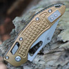 Microtech Mini Stitch RAM-LOK - 3.05" Bohler M390MK Stonewash Plain Edge Blade, Tan Frag Aluminum Handle - 169MRL-10FRTA