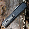 Microtech Ultratech Spartan Gen IV Topographic - 3.55" Bohler M390MK Apocalyptic Dagger Blade, Black Deep Engraved Aluminum Handle - 12234TP-10AP