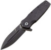 Hardcore Hardware Australia MILF-05 — 3.54" CPM-S35VN hollow grind spear point, black G-10 scales, 420 stainless frame lock, glass breaker pommel
