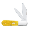 Case Barlow 75313 yellow Platts jig bone handle closed, spear pen blade folding knife