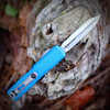 Microtech UTX-70 Gen IV OTF - 2.50" M390 Double-Edge Spartan Blade, Blue Aluminum Handle - 12494-10BL