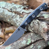 Microtech Akris 95-10BK-1 - 3.70" Bohler M390MK Stonewash Drop Point Blade, Black G-10 Handle