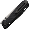 Karbon Terminal G10 folding knife in black, closed view showing pocket clip and crossbar lock